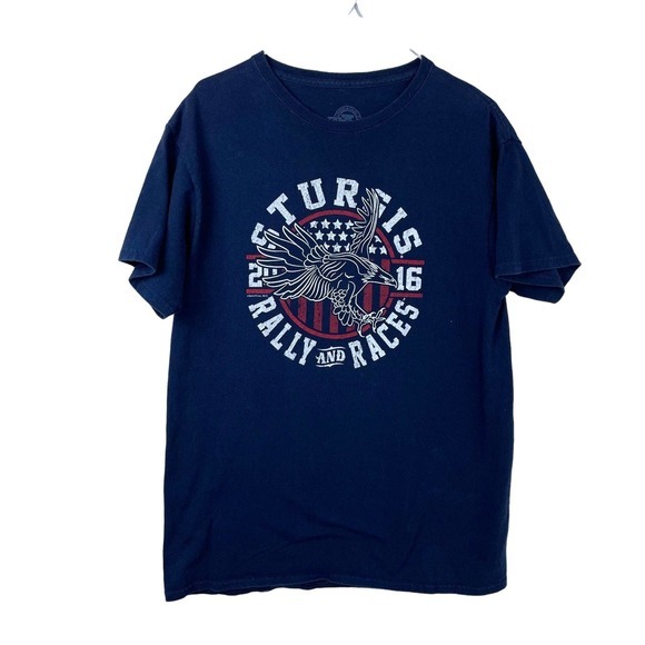 Mens Navy Blue Sturgis 2016 Rally and Racing Biker T Shirt | Medium‎ | Tom's T's - Picture 1 of 4